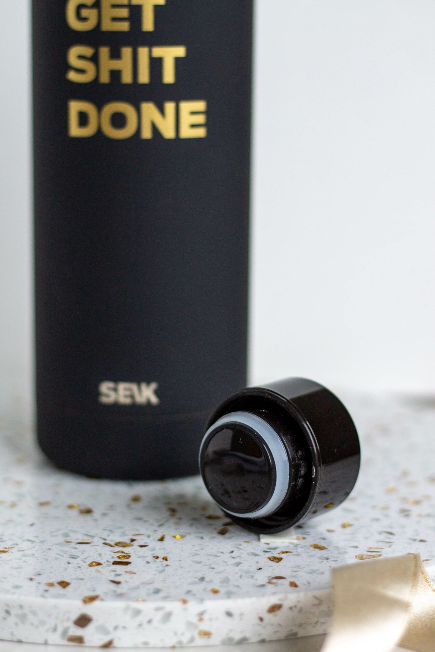 SEIK water bottle / thermos - Get shit done - black 500 ml steel